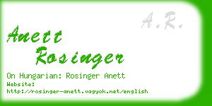 anett rosinger business card